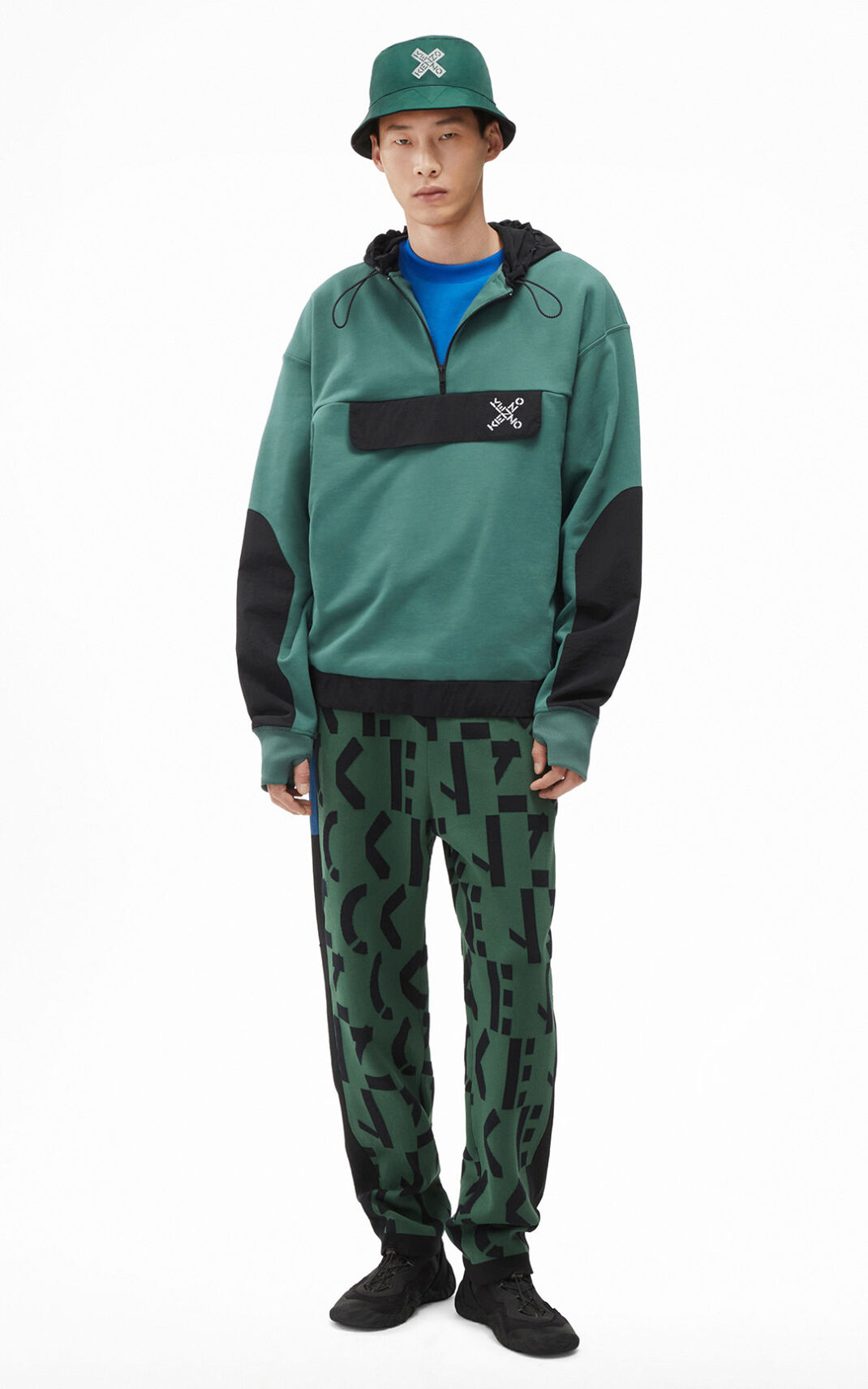 Kenzo Sport oversize Sweatshirt Dark Green For Mens 0573UMLNQ